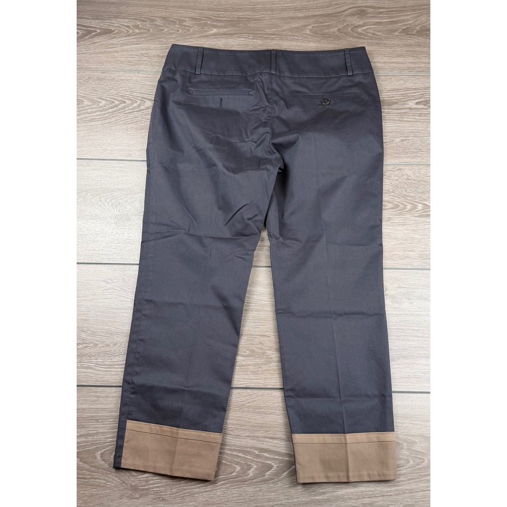 Brunello Cucinelli Womens Cropped Trousers Contrast Hem Gray Size 12 - Picture 3 of 11